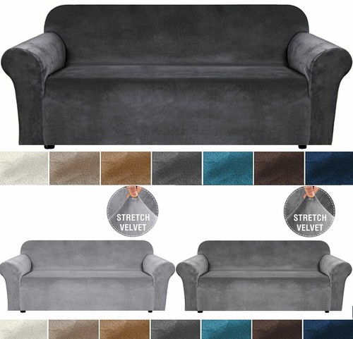 Velvet elastic stretch sofa - velvet,