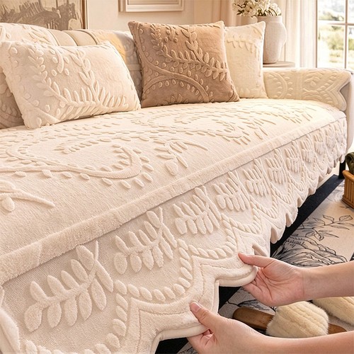 Thick plush sofa cover 4 - sofa,