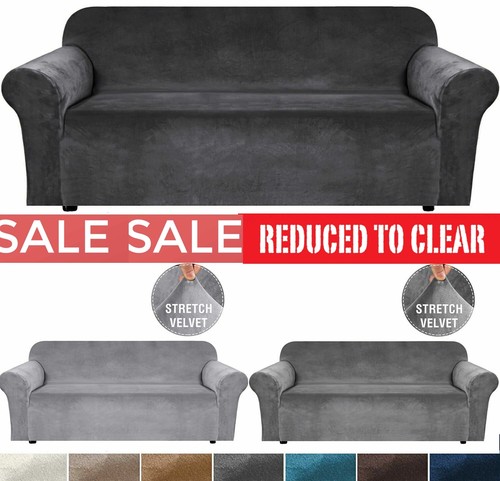 Velvet elastic stretch sofa - elastic,