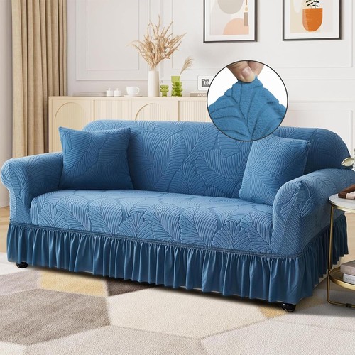 Jacquard velvet stretch sofa - velvet,