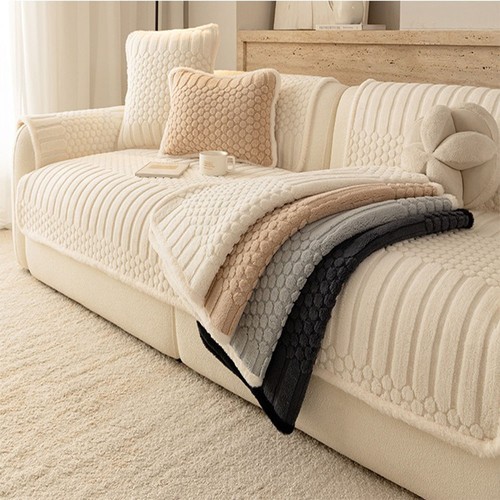 Short plush sofa cover - sofa, 1-4