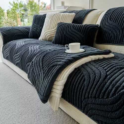 Thick plush sofa cover - plush,