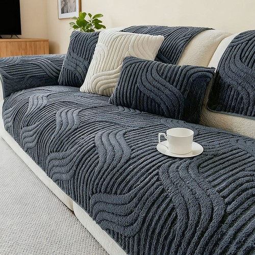 Thick cozy plush sofa - plush, cover