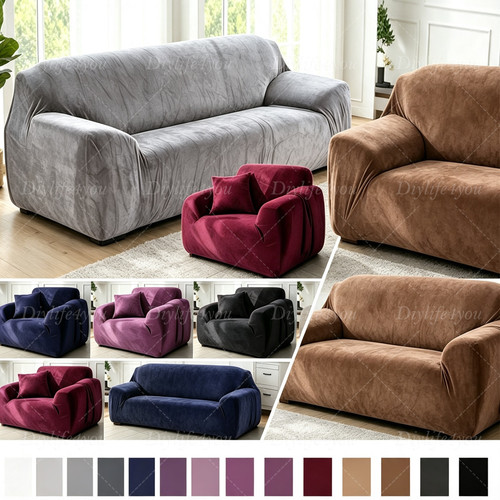 Velvet elastic stretch sofa - velvet,