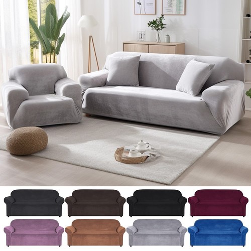 Velvet elastic stretch sofa - velvet,