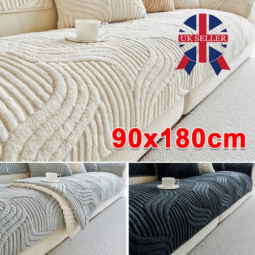 Thick plush sofa cover - sofa,